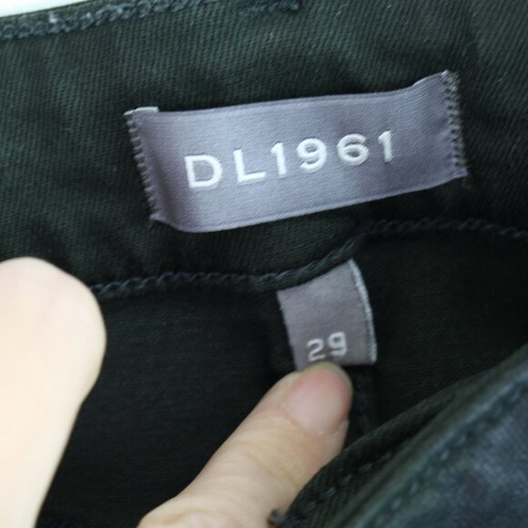 DL1961 Emma Low Rise Skinny Coated Jean in Ivy‎ 29 - Picture 4 of 7